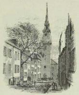 Fig 36. Gamle Nord-Kirke i Boston, hvorfra Signalet vistes<btil Poul Revere.