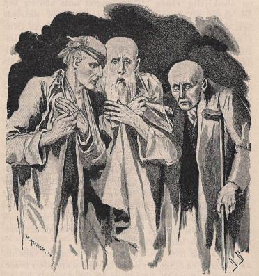 <smalIll. W.[=Wilhelm] MEYER, X.A.                J.N.[=Jenny Nyström]</smal<bOlycklig, Fördärvad och Sjunken komma för att få höra,<bom det finns nåd för dem att få (se sid. 158).