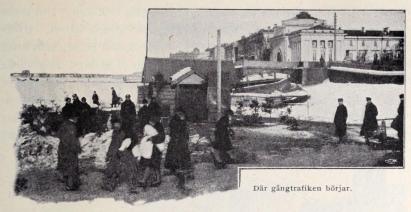 Där gångtrafiken börjar. Där gångtrafiken börjar.