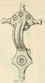Fig. 13. Fibula af brons. Kobbeå, gr. 11, Bornholm.