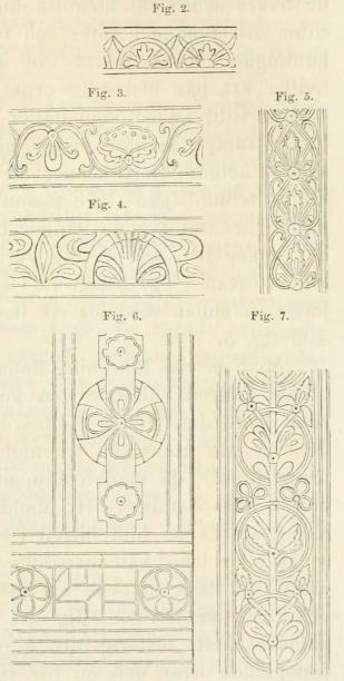 Fig. 2—7.  Oraamenter från Vrigstadsmålningarne.