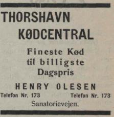 THORSHAVN<bKØDCENTRAL<bFineste Kød<btil billigste<bDagspris<b<span class=