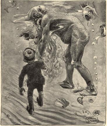 <smalIll. JOHN BAUER</smal<b»Nu ska vi ha riktigt roligt,» sade Näcken och tog Johan i hand.