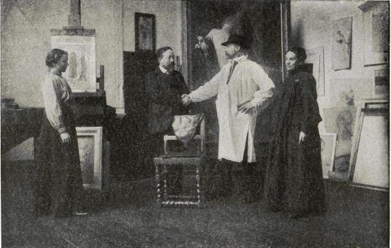 <smalFoto förf.</smal<bSuzanne, Hjalmar Lundbohm, Calle Larsson och Karin i Sundborn.
