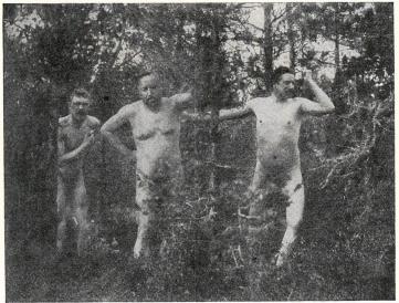 Verner von Heidenstam, Gustaf Fröding och jag som skogsgudar i Sandhamns strandskog.