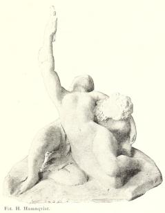 <smalFot. H. Hamnqvist.</smal                        <bFONTÄN.<bEskiss i lera.