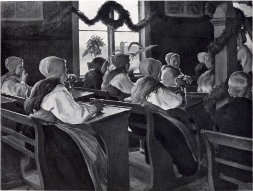 <smalSKOLEXAMEN I LEKSANDS SN, DALARNA. BILD 42.                        G. ANKARCRONA</smal