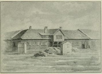 <biSagbankens Fattigbus.</bi<bTegning fra Slutningen af 1850-Aarene af P. Barlag. <biSagbankens Fattigbus.</bi<bTegning fra Slutningen af 1850-Aarene af P. Barlag.