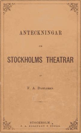 ANTECKNINGAR<bOM<bSTOCKHOLMS THEATRAR<b<b<span class=