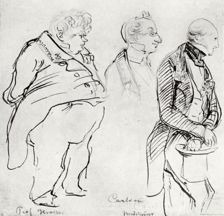 TRE LÄRDA HERRAR 1840-talet.<b<smalFr. v. Israel Hwasser, F. F. Carlson, J. J. Nordström.</smal