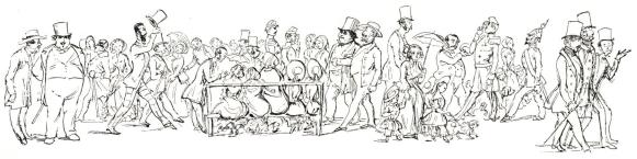 MIDDAGSPROMENAD I KUNGSTRÄDGÅRDEN 1850.<b<smalFr. v. C. Manderström, S. Stiernstedt, Kronprins Carl, B. Cederström, E. Peyron, D. Hwasser, F. Horn, E. af Edholm, C. Ugarph,<bF. Manderström, m:lle Törnros, Edv. Edholm, C. G. Lindecreutz, N. Gyldenstolpe, G. v. Rosen, E. af Klint.</smal