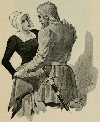<smalIll. J. N.[=Jenny Nyström]</smal<b»Jag tänkte det», svarade Engelbrekt och fattade sin hustrus hand. (Sid. 154.)