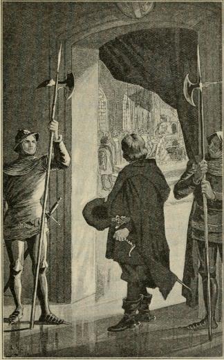 <smalIll. J. N.[=Jenny Nyström]</smal<bI dörren vände han sig om och kastade ännu en blick på konungen. (Sid. 275.)
