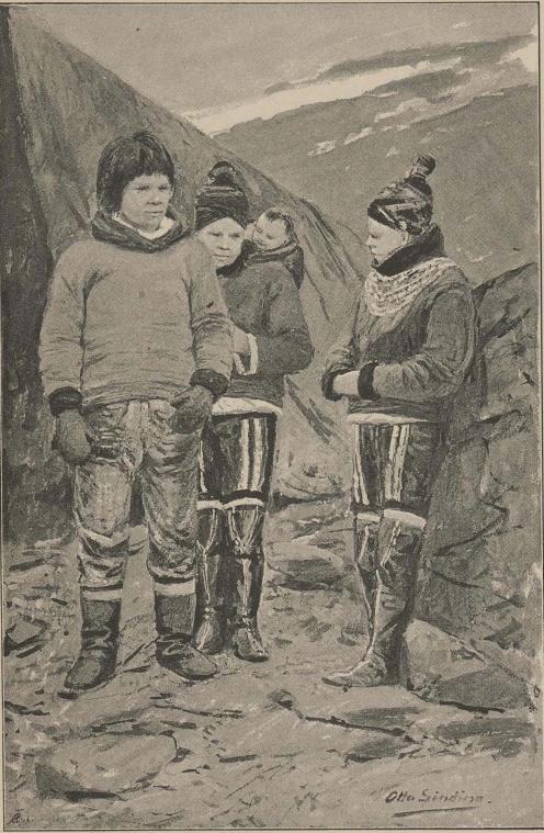 <smalIll. Otto Sinding.</smal<b<biEskimåer från Grönlands västkust.</bi