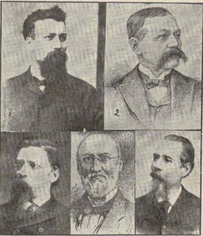 1. C. G. Linderborg. 2. Andrew Chaiser. (Teckning af Gus Higgins).<b3. C. F. Peterson. 4. F. Jochnick. (Teckning af Gus Higgins).<b5. C. A. Mellander. 1. C. G. Linderborg. 2. Andrew Chaiser. (Teckning af Gus Higgins).<b3. C. F. Peterson. 4. F. Jochnick. (Teckning af Gus Higgins).<b5. C. A. Mellander.
