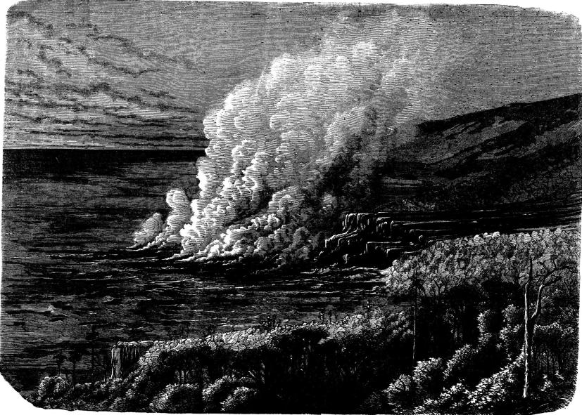 Utbrottet af Piton-de-Fournaise på ön Réunion.