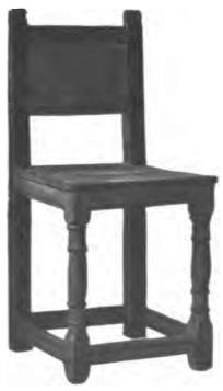 Fig. 1. Stol, ek, 1600-talets förra hälft.<b H. 0,95 m.