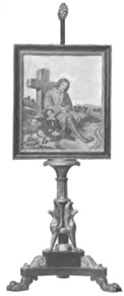 Fig. 14. Eldskärm<bfrån 1800-talets förra del. H. 140 cm.<bN. M. 107,049.