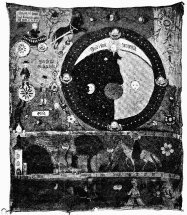 Fig. 2. Väggbonad från Härlunda sn. Allbo hd. Småland.<bL. 137 cm. h. 161 cm.  N. M. 110 512 c.