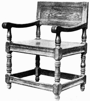 Fig. 7. Länstol af ek. 1600-talet. H. 79,4 cm.  N. M. 110 083.