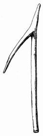 Fig. 1. Spinnkrok, »snokrog», <bBorrby sn, Järrestads hd, Skåne. L. 26 cm. <bN. M. 24600. Fig. 1. Spinnkrok, »snokrog», <bBorrby sn, Järrestads hd, Skåne. L. 26 cm. <bN. M. 24600.