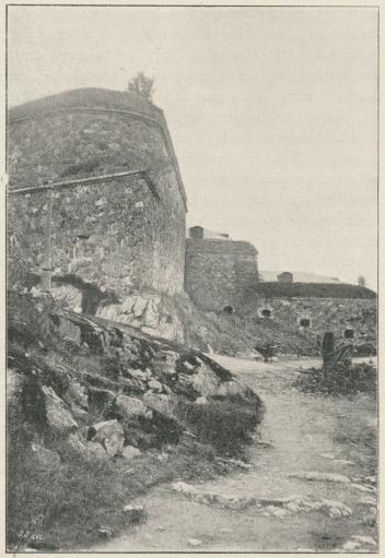Mur i bastionen Wrede, sydöstra hörnet af Vargö.
