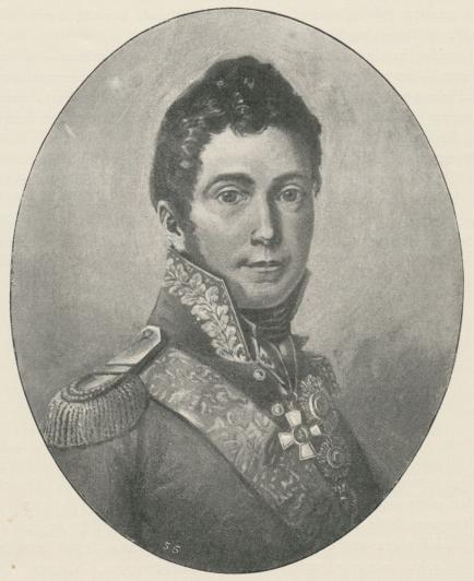 Generallöjtnanten grefve N. M. Kamenskij.<bEfter ett kopparstick i Eremitagets samlingar i S:t Petersburg.
