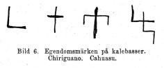 Bild 6. Egendomsmärken på kalebasser.<bChiriguano. Cahuasu.