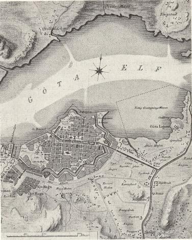Karta över Göteborg 1815<b(den äldsta staden med Hagorna och Stampen)