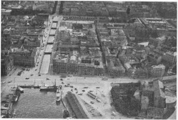 An aerial view of Lilla Bomen the starting place for the Göta Canal steamers by Aero Material E. 2234