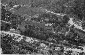 Aero view of Carlanders Hospital and part of<bLisebergs Forest. By Aero Material C. 790