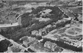 An aerial view of Trädgårds-Föreningen and General Post Office taken by Aero Materiel No. C. 788