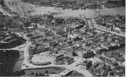 An aerial view of Gothenburg taken by the Swedish Industrial Fairs photographer