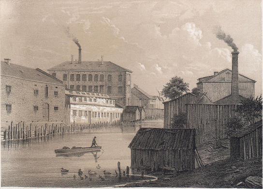 <bTryckt och förlagt af Meyer & Köster. Lithogr. Atel. i Götebg.<b<biALMEDAHLS FABRIKER.</bi