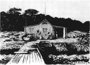 S:t Anna, jaktstugan, sedd från havet. S:t Anna, jaktstugan, sedd från havet.