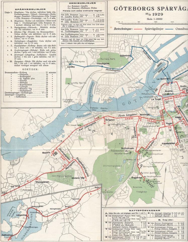 Bilaga 3. Karta över spårvägsnätet År 1929