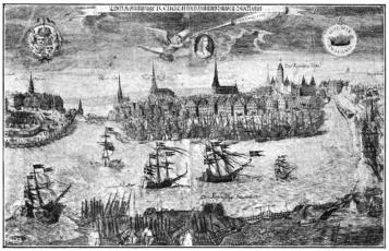 Stockholm på Kristinas tid. (Efter samtida kopparstick.) Stockholm på Kristinas tid. (Efter samtida kopparstick.)