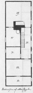 <bFig. 5. Bottenplan av uthusflygeln (västra flygeln). <bFig. 5. Bottenplan av uthusflygeln (västra flygeln).