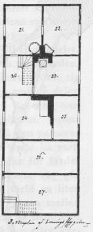 <bFig. 6. Bottenplan av bostadsflygeln. (östra flygen). <bFig. 6. Bottenplan av bostadsflygeln. (östra flygen).
