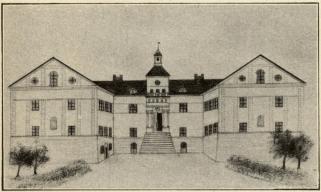 Vibyholms slott i Årdala socken. Teckning av Axel Strindberg.