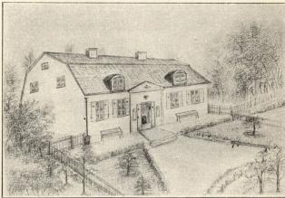 Loviseberg, egendomen n:r 25 Stora Gråbergsgatan i Stockholm. Teckning av Axel Strindberg.