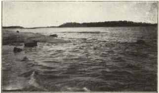 Strindbergs badplats på udden strax utanför diktarstugan.