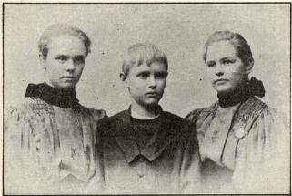 Strindbergs barn i hans första äktenskap (Karin, Hans, Greta).