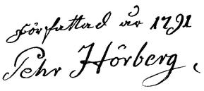 Författad år 1791<bPehr Hörberg.