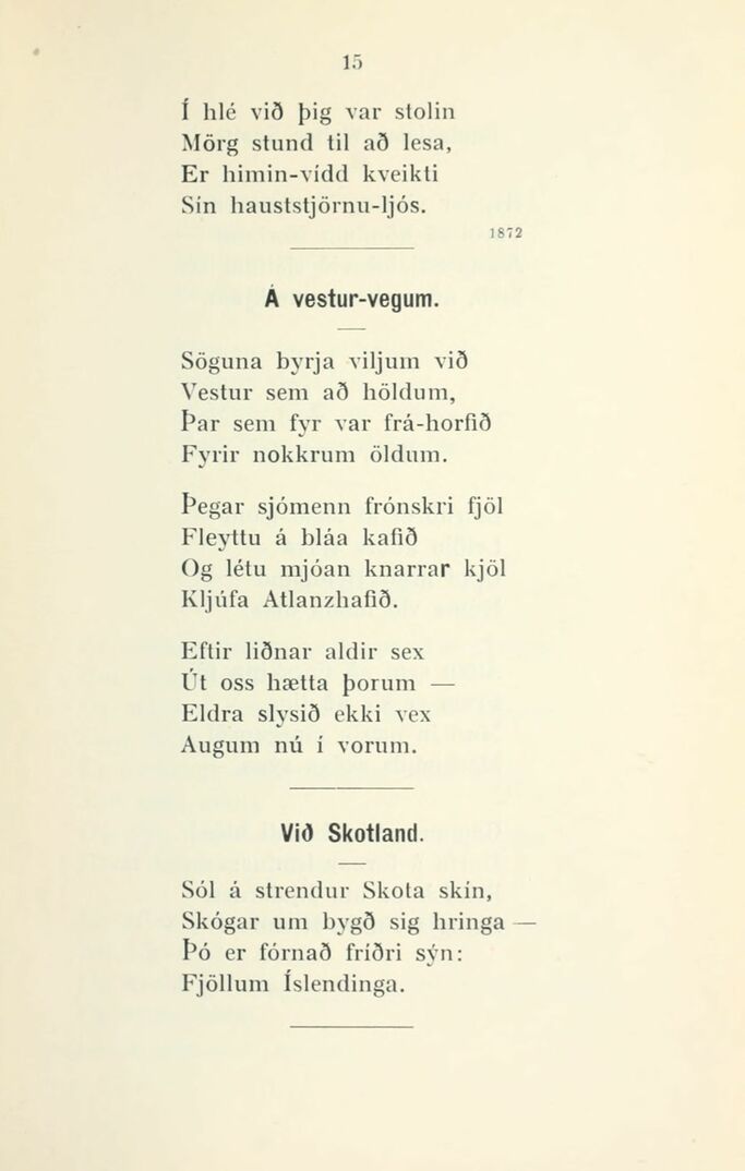 15 (Andvökur. Eftir Stephan G. Stephansson / II. 1869-1907)