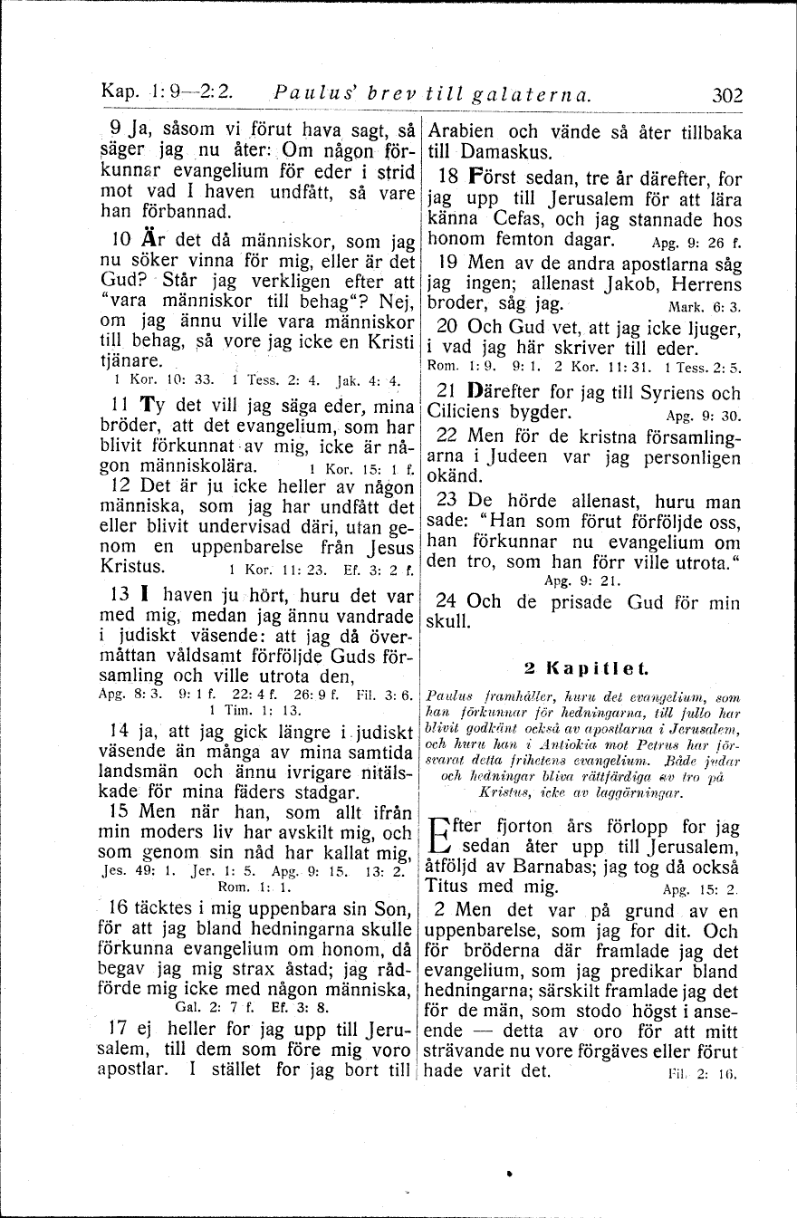 302 (Bibeln / Evangeliska fosterlandsstiftelsen 1927 / Nya ...