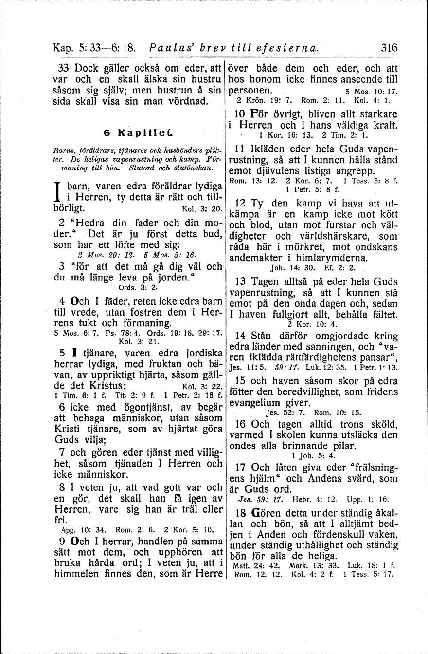 316 (Bibeln / Evangeliska fosterlandsstiftelsen 1927 / Nya ...