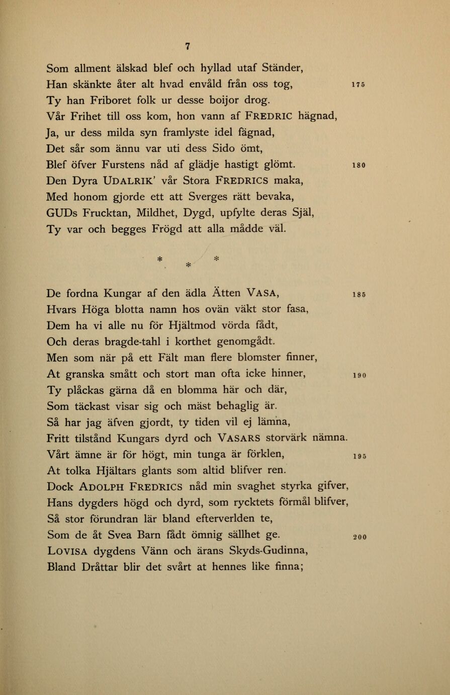 7 (Samlade skrifter af Carl Gustaf af Leopold / Förra avdelningen, första  delen, Ungdomsskrifter (1770-1784))