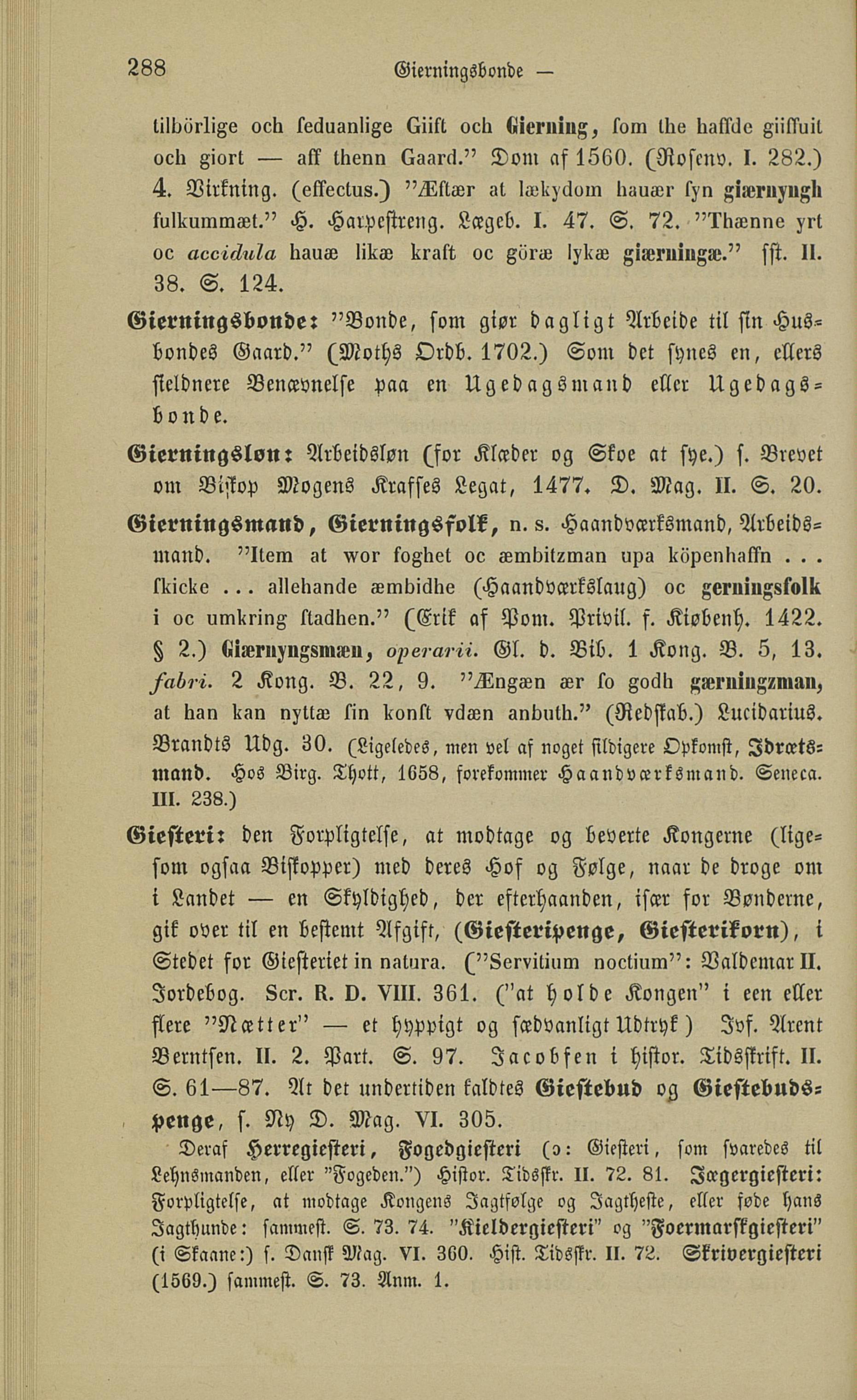 Hæderlig Tick landing 288 (Dansk Glossarium, eller Ordbog over forældede danske Ord / Første  Deel. A-L)