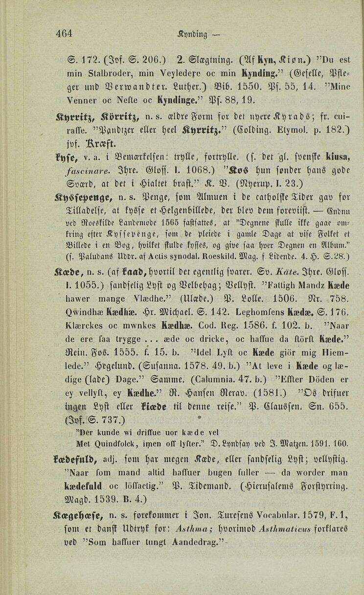 464 (Dansk Glossarium, eller Ordbog over forældede danske Ord / Første  Deel. A-L)